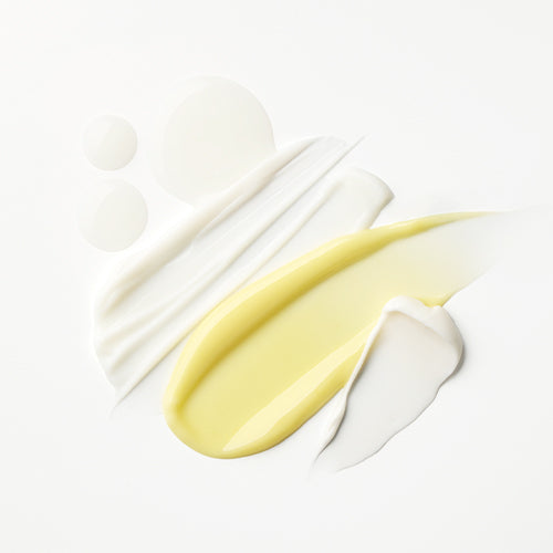 White and pale yellow cream swatch