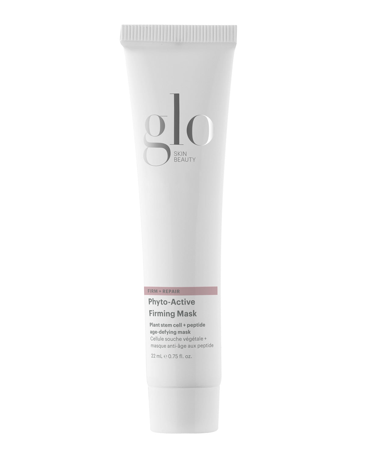 Front view of Phyto-Active Firming Mask travel-size tube showing Glo Skin Beauty logo and Firm and Repair label on white background