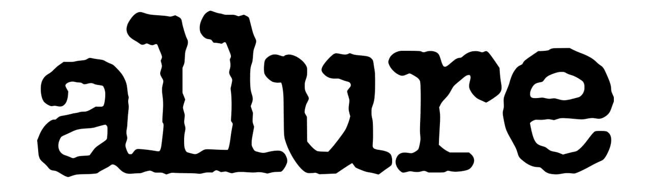 allure wordmark in bold wavy black lowercase letters