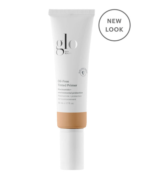 glo SKIN BEAUTY oil-free tinted primer tube, NEW LOOK label, Niacinamide, environmental protection, 50 mL (1.7 fl oz)