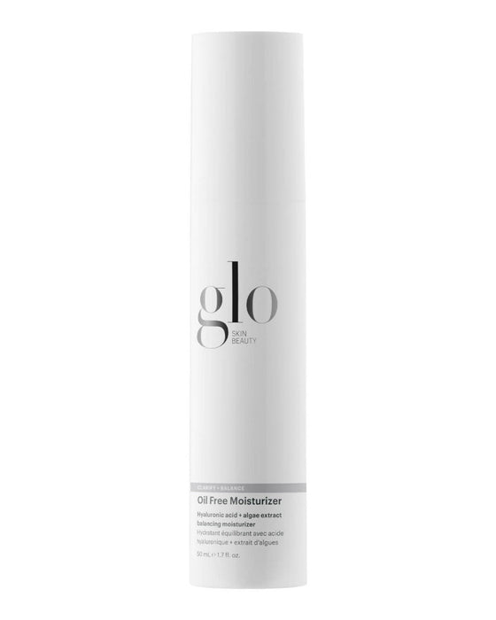 glo SKIN BEAUTY bottle labeled Oil Free Moisturizer