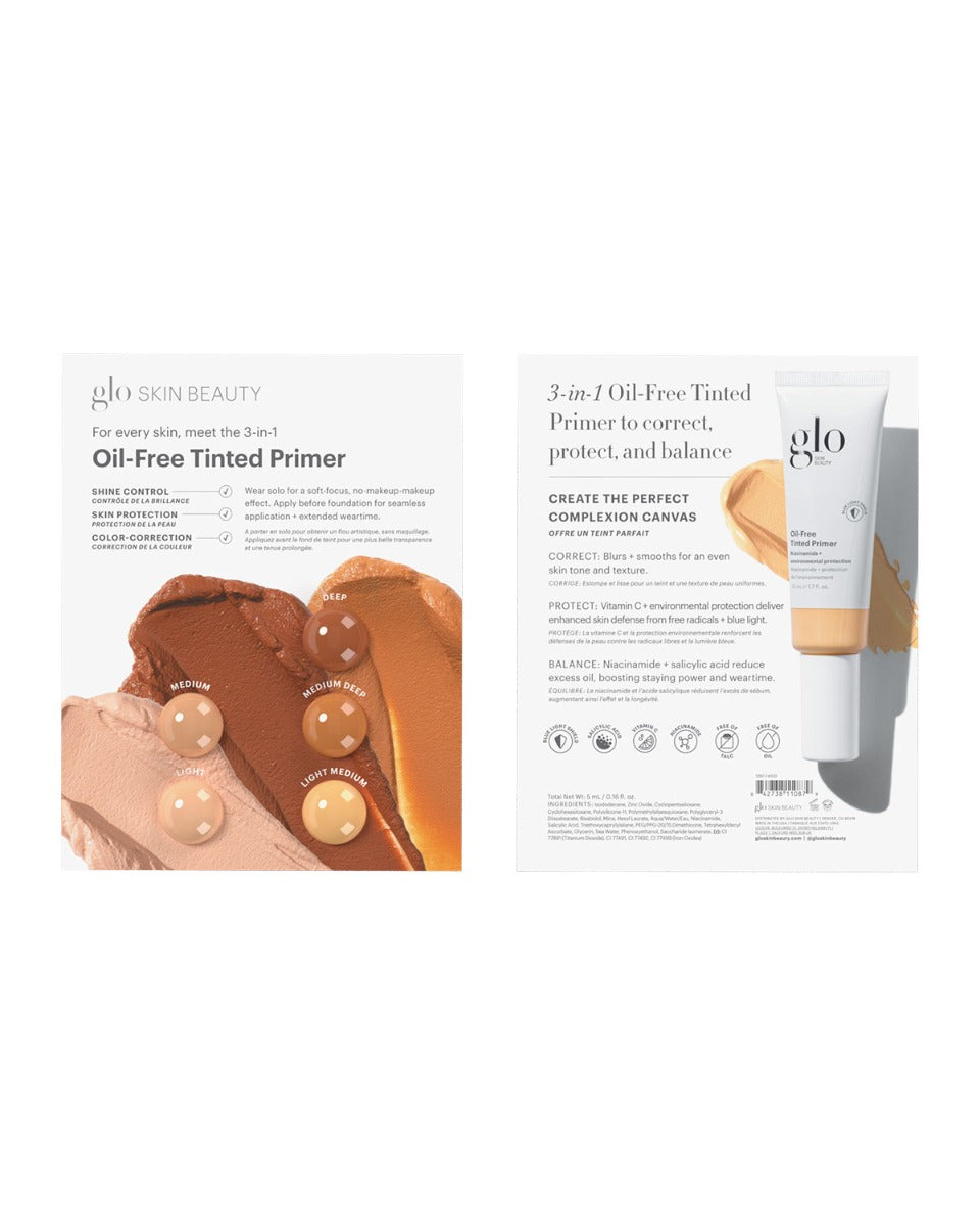 Oil-Free Tinted Primer Shade Finder Sample Card - Canada – Glo Skin ...