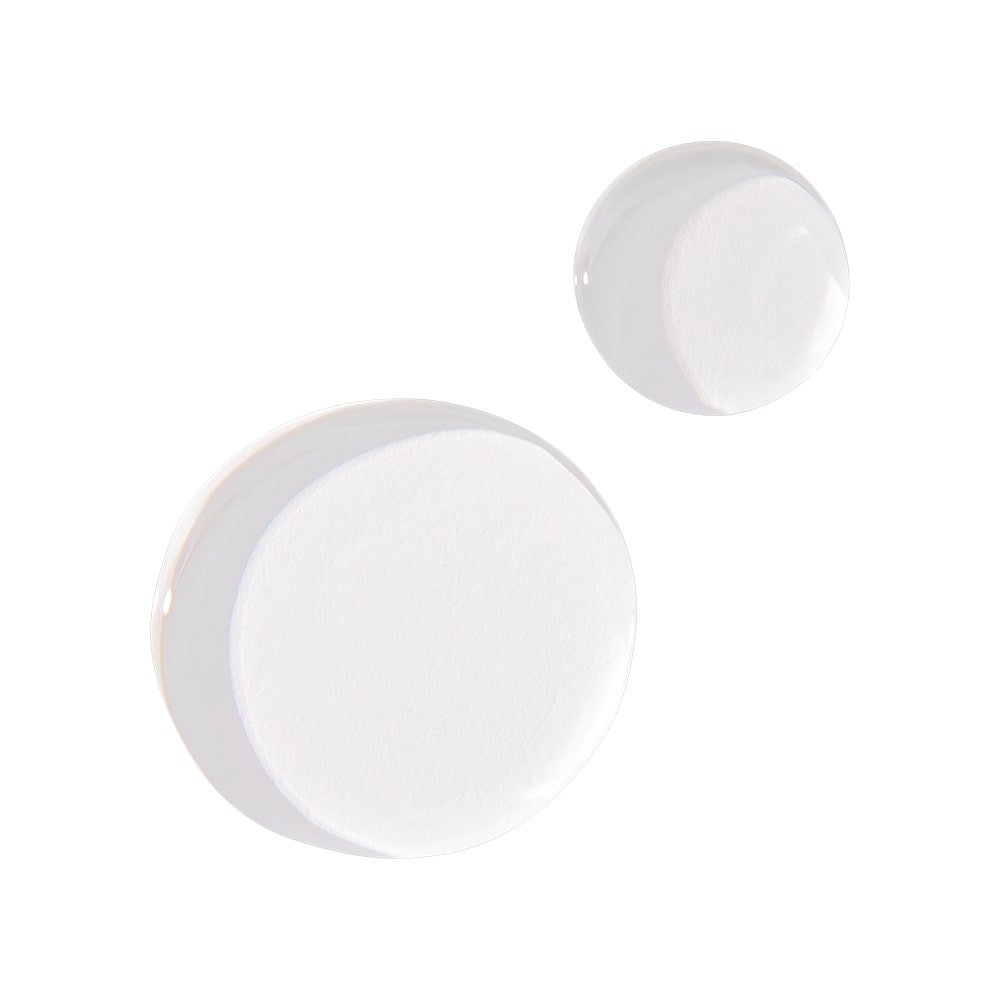 Close-up of HA-Revive Hyaluronic Drops Travel Size showcasing two translucent white gel swatches on a white background